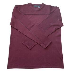 Claiborne Mens XL Crewneck Long Sleeve Plum and Black Sweater NWOT